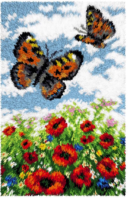 knoopkleed 4252 fladderende vlinders boven bloemenweide