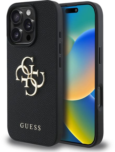 Guess telefoonhoesje voor iPhone 16 Pro Max - slank - zwart