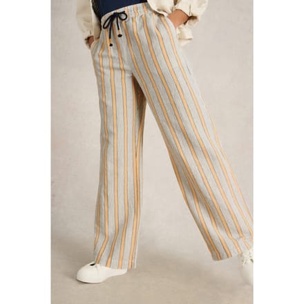 White Stuff Belle Linen Blend Trouser White Multi Taglia: 12 REGULAR | Pantaloni Outlet | Donna | Bianco