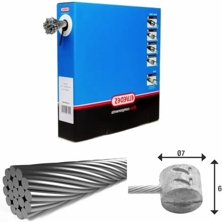 Rem binnenkabel Elvedes 2000mm RVS ø1,5mm T-nippel (100 stuks)