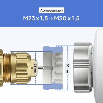 Adapter voor Radiatorventiel RA naar M30 x 1,5mm - 2 Stuks