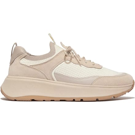 FitFlop FitFlop F-Mode Suede/Knit Flatform Slip-On Laced Sneakers BEIGE - Maat 37