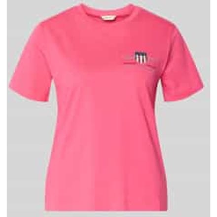 T-shirt met ronde hals en labelstitching