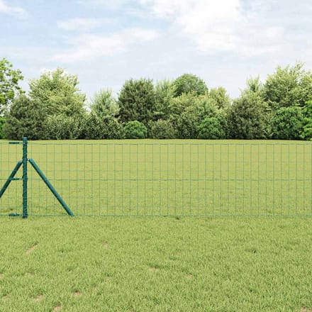 vidaXL - Euro - Hek - 0,6 - x - 50 - m - PVC-gelaagd - ijzer - Groen