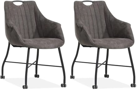 MX Sofa - Eetkamerstoel Metric - Antraciet (set van 2 stoelen)