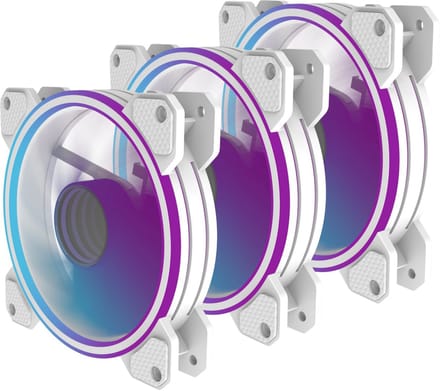 PREYON Eagle Eye 120 - 3x 120 mm PWM ARGB fan - PC Ventilator Koeling - Mirror Effect - 1800 RPM - Wit