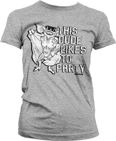 Gremlins Dames Tshirt -S- This Dude Likes To Party Grijs