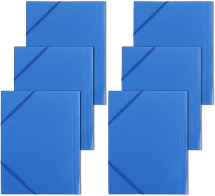 Set van 25 blauwe A4 mappen, stevige en duurzame documentfolder met elastische band, ideaal voor school en kantoorgebruik