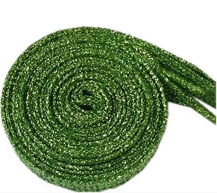 *** 1 Paar Platte Glitter Veters Groen 110cm - van Heble® ***
