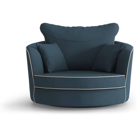 Fauteuil Vendôme linnen draaibaar met contrast piping | NADUVI Collection
