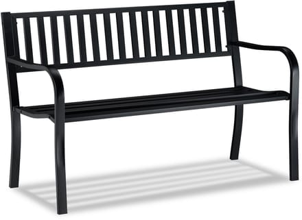 tuinbank - 2 zits- 127,5 cm breed - metaal - zwart