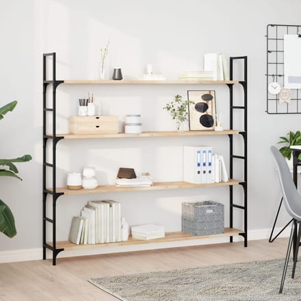 vidaXL - Wandschappen - 2 - st - zwevend - 140x20x2 - cm - onbehandeld - acaciahout