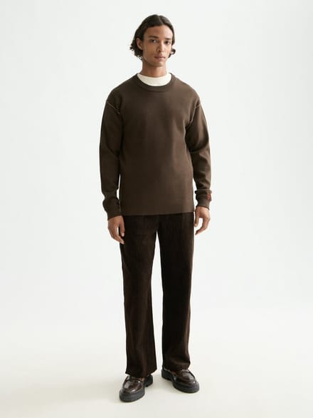 Scotch & Soda Merino Double Face Dropped Shoulder Crewneck Demitasse Größe: XL | Pullover Outlet | Herren