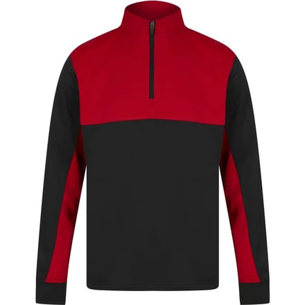 Adults 1/4 Zip Tracksuit Top met rits Black/Red - S