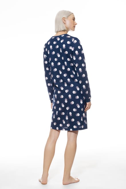 Nachthemd Serie Scribbled Dots Deep Marine