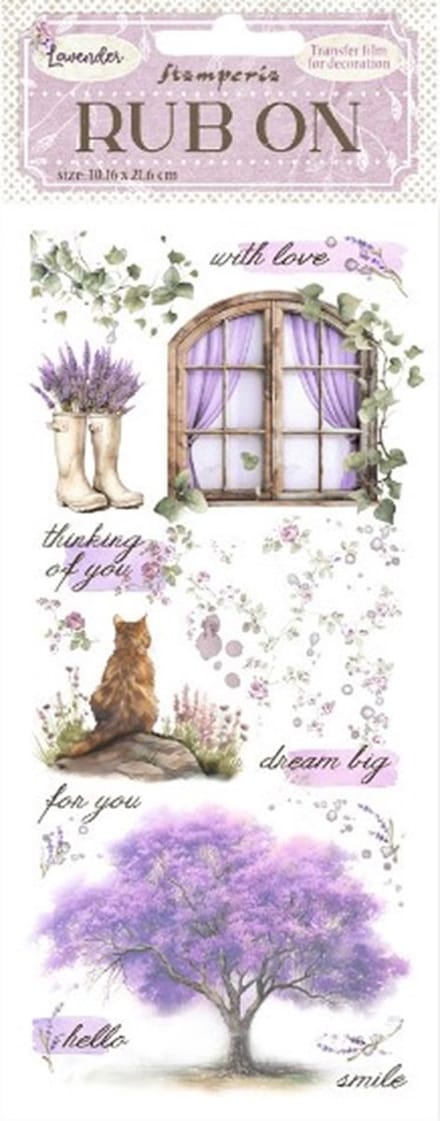 Stamperia Lavender Rub-On 4x8,5 Inch Window (DFLRB99)