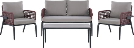 SCIACCA - Loungeset voor 4 - Grijs - Aluminium