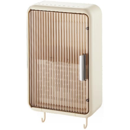 Keuken Eetstokjeshouder Wandmontage Eetstokjes Organizer Afdruipend Stofdicht Keukengerei Cream brown