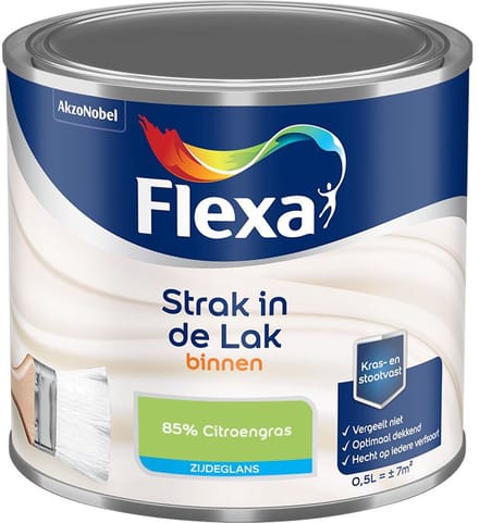 Flexa - Strak In De Lak Binnenlak Zijdeglans - 85% Citroengras - Mengverf - 500 Ml