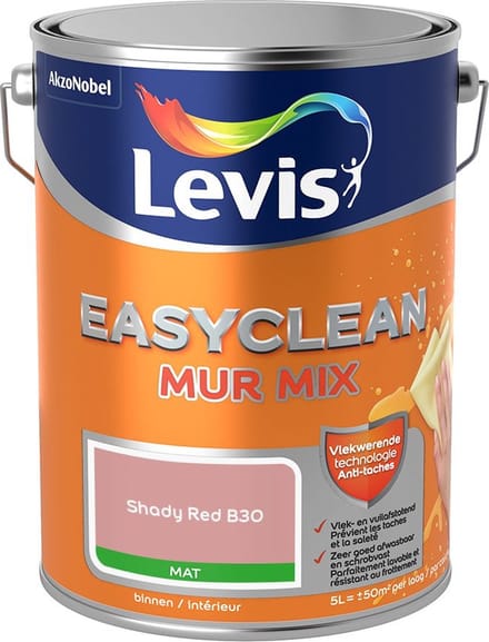 Levis - Easyclean Mur Mat Mix - Shady Red B30 - Mengverf - 5 L