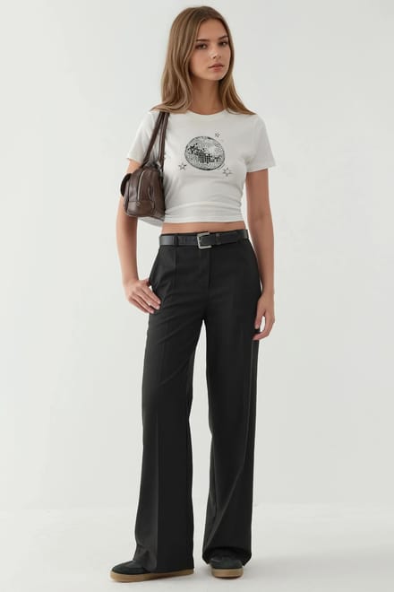 Viscose Blend Rechtaflopende Broek