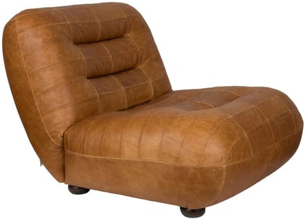 Dutchbone Wyatt Fauteuil Leer Cognac Bruin
