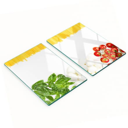 Multifunctionele decoratieve glazen keukenplanken met Italiaanse vlag, 2x40x52 cm