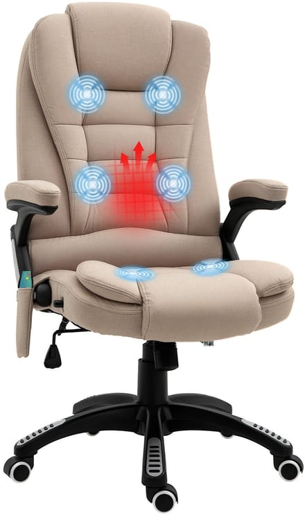 Vinsetto-Massagestuhl-Polyester, Schaumstoff-68B x 72T x 110-120H cm-Braun