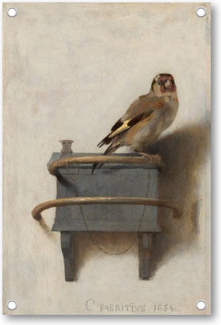 Het puttertje - Carel Fabritius - Tuinposter 60x90 - Wanddecoratie -