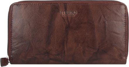 mano Leren Portemonnee Donna Aurona Continental Wallet Darkbrown Donkerbruin