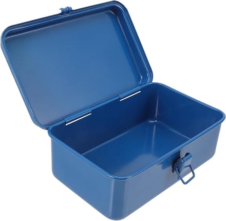 Compacte Metalen Gereedschapskist Organizer - Draagbare Stalen Toolbox met Sluiting en Schuin Dak voor Gereedschap en Accessoires