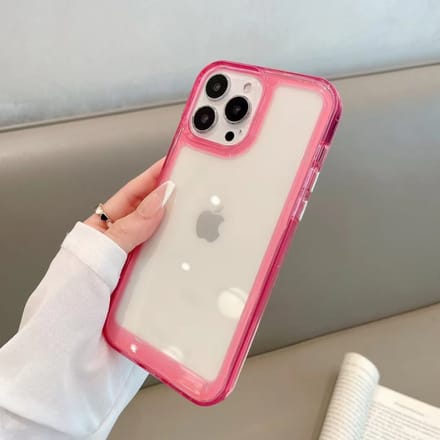 Transparante Schokbestendige Harde Acryl Case Voor iPhone 16 15 14 13 12 11 Pro Max Plus 12 Mini 13 Mini Siliconen Bumper Clear Capa For iPhone 13Mini gray