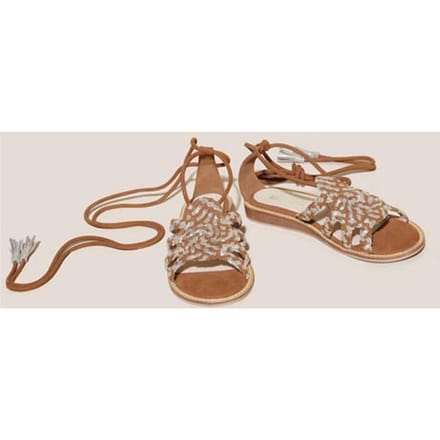White Stuff Plaited Leather Sandal Tie Leg Mid Tan Taglia: 4 | Infradito Outlet | Donna | Marrone