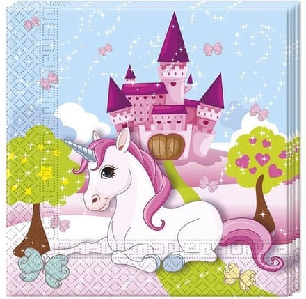 Wefiesta - Servetten - Unicorn pink - (20 stuks)