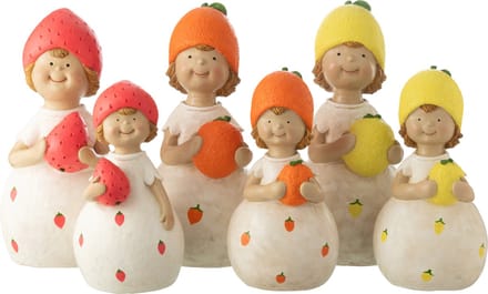 J-Line figuur Fruit Buiten - kunststof - mix - large - 3 stuks