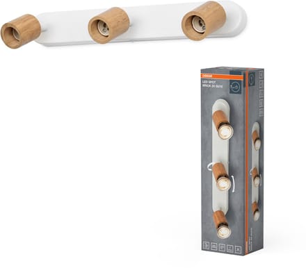 OSRAM LED Spot Brick plafondlamp 3xGU10 wit hout design, drievoudige spotbalk 230V met draaibare spots