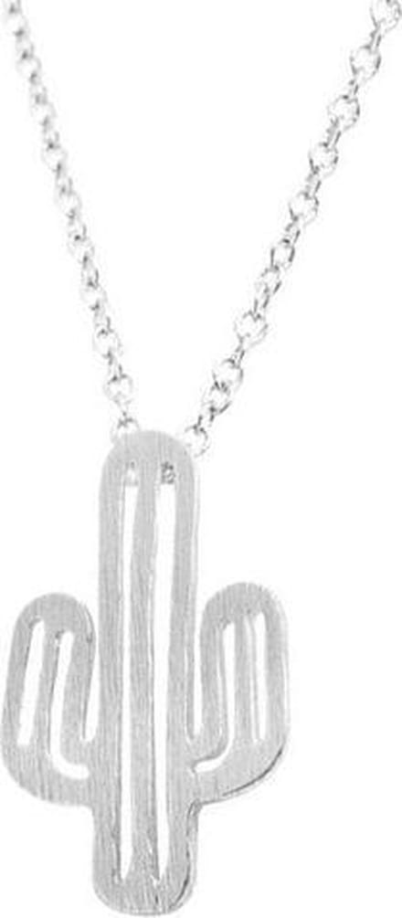 24/7 Jewelry Collection Cactus Ketting - Geborsteld - Zilverkleurig