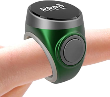 Vingerteller Digitale Clicker - Elektronische Tracker - Meditatie Ademtelling - Groot LCD Display - Verstelbare Band - Groen