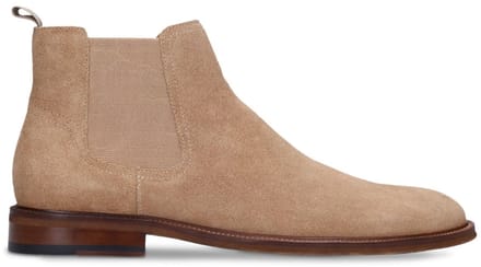 Manfield - Heren - Taupe suède chelsea boots - Maat 42