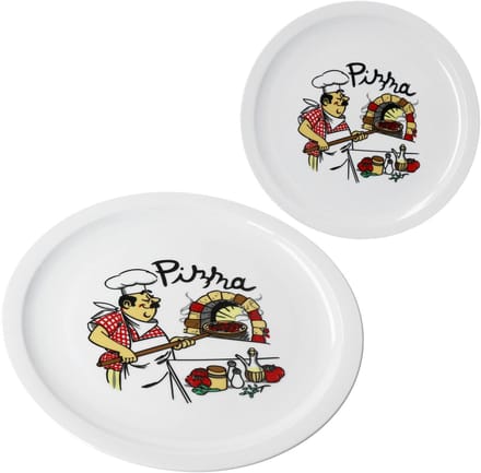 Set van 2 MARIO pizzaborden Ø 33 cm met chefdecor - 163426