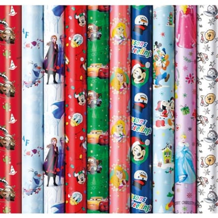 Disney cadeaupapier - kerstpapier inpakpapier 200 x 70 cm - 5 rollen