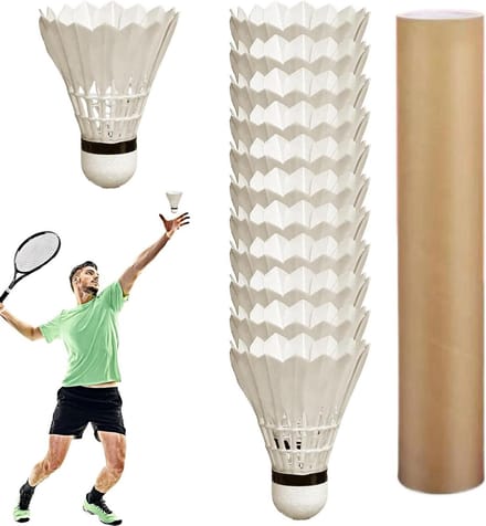 Badminton ballen - Veer shuttles - Sport training - Goede stabiliteit - 12 stuks - Wit