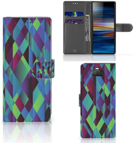 Sony Xperia 10 Book Case Abstract Green Blue