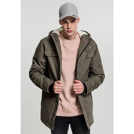 Urban Classics - Heavy Cotton Parka jas - S - Groen