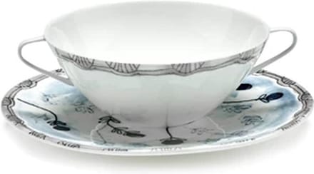 Serax Marni Midnight Flowers Mirtillo Tea soepkop 35cl + schotel blauw