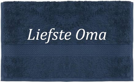 Handdoek - Liefste Oma - 100x50cm - Donker blauw