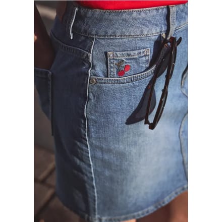 Korte denim rok in een High Waist pasvorm
