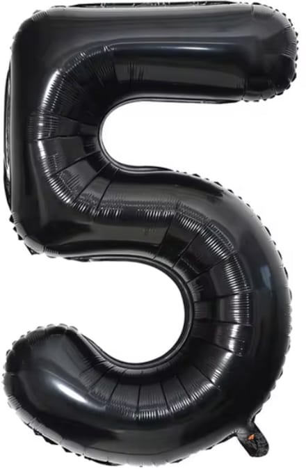 New Age Devi - Folieballon 5-jaar-zwart 41cm