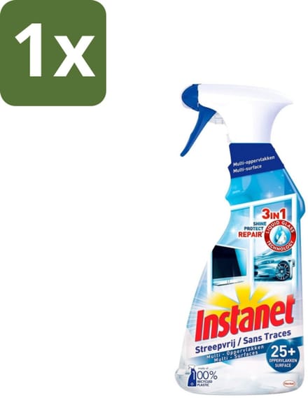 Instanet - Schoonmaakspray - Streepvrij - 3 in 1 - Multi-Oppervlakken - 725 ml - 1 stuk