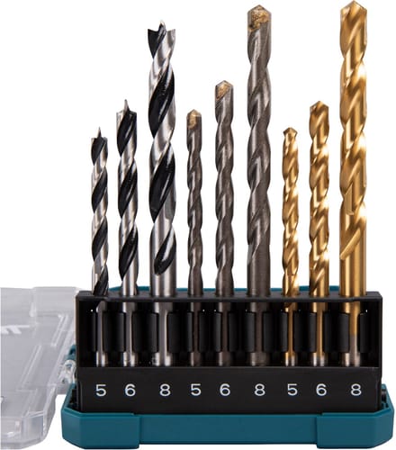 Makita D-71962 D-71962 Universeel boorassortiment 9-delig Metaal, Steen, Beton, Hout, Metselwerk 5.0 mm, 6.0 mm, 8.0 mm